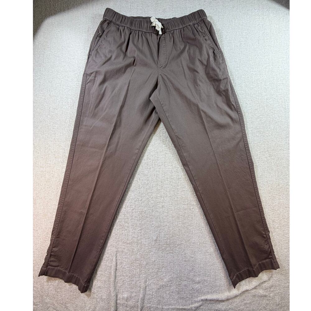 Pact Women Large Brown Drawstring Pull On Minimalist Pants Casual Comfort